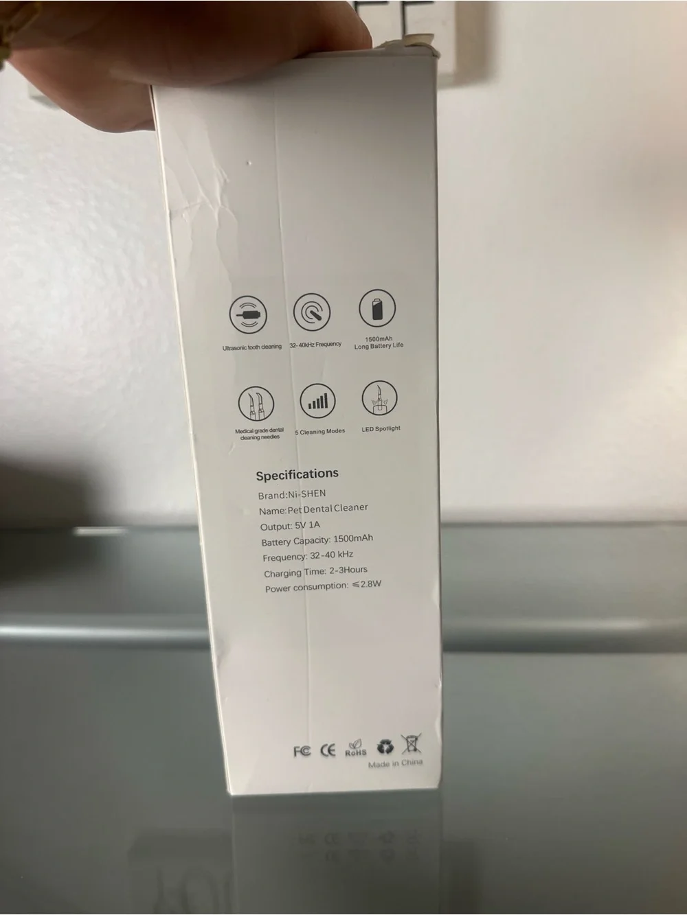 White Pet Dental Cleaner - Ultrasonic Tooth Care for Small Pets